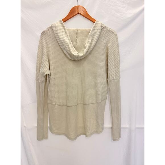 Lazy‎ Sundays Hooded Heather Beige Sweater Small Cozy Lounge Classic Neutral - Picture 2 of 3